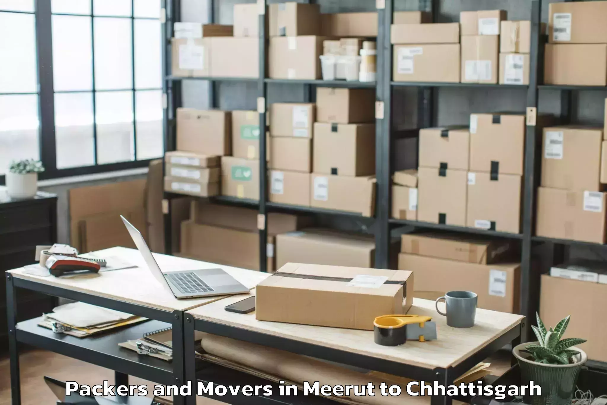 Easy Meerut to Shaheed Mahendra Karma Vishwav Packers And Movers Booking